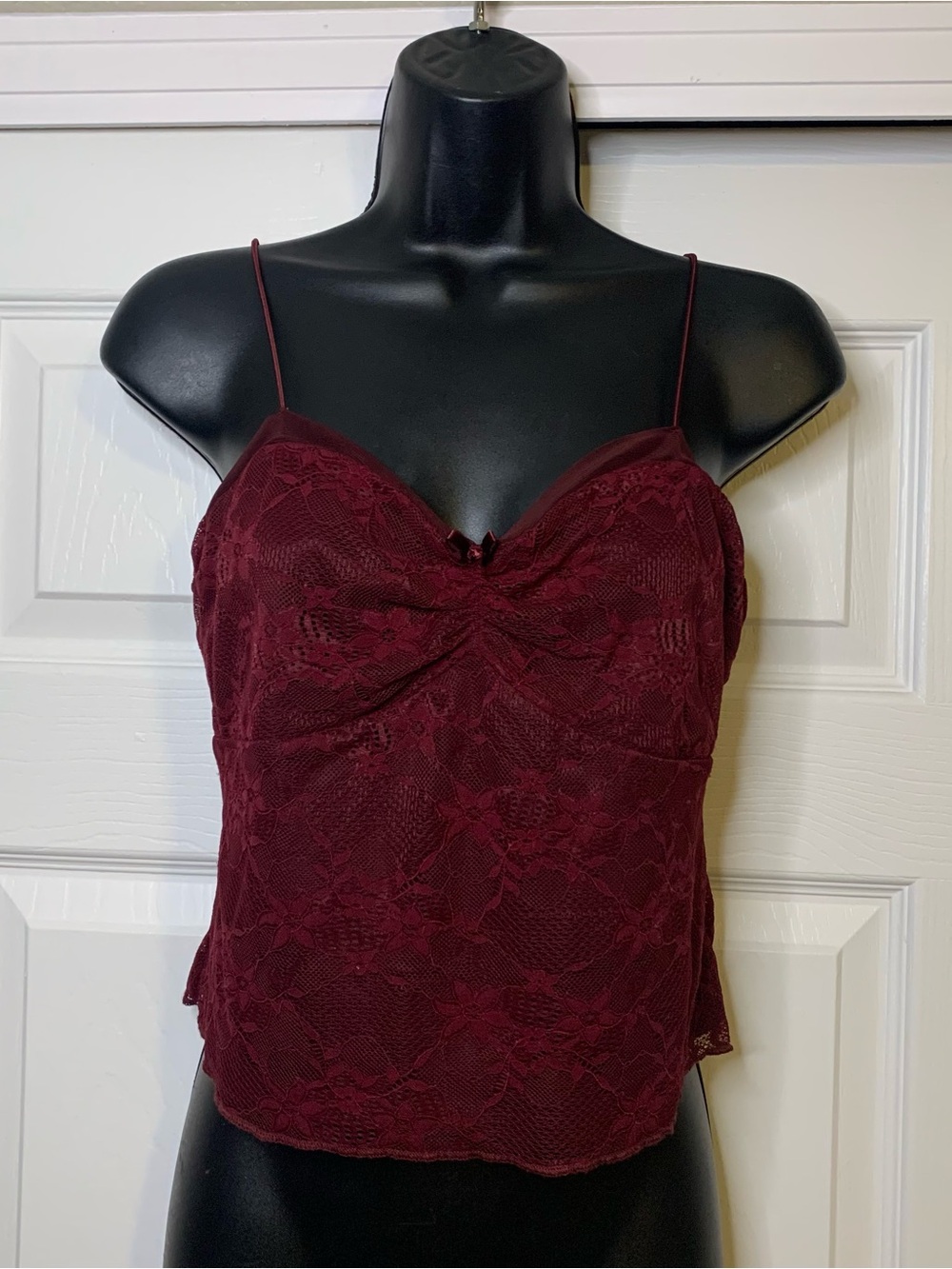 Wild Fable Deep Burgundy Floral Lace Cami Top